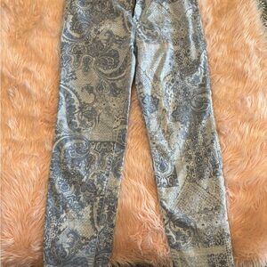 Chico's Blue Patterned Straight Leg Jeans